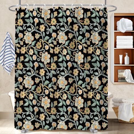 Rideau de douche tissu polyester 180x180 décoratif voile de douche pour logement étudiant (1/5)