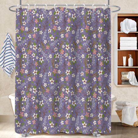 Rideau de bain imprimé polyester 180x180 infroissable bâche polyester douche pour les fêtes de fin d’année (1/5)