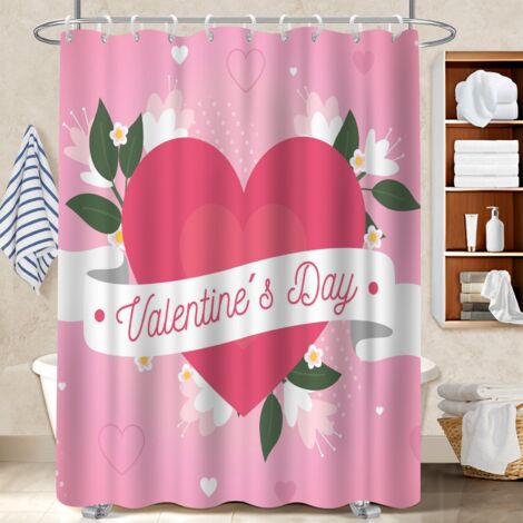Rideau de bain imprimé polyester 180x180 infroissable séparation douche pour délimiter l’espace dans une salle de bain ouverte (1/5)