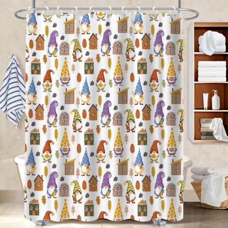 Rideau douche imperméable polyester 180x180 cocooning housse de baignoire pour maison secondaire (1/5)