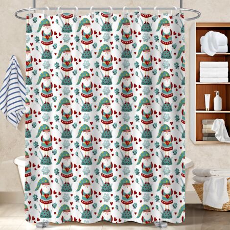 Rideau de douche en polyester 180x180 déco d‘intérieur protection douche pour les fêtes de fin d’année (1/5)
