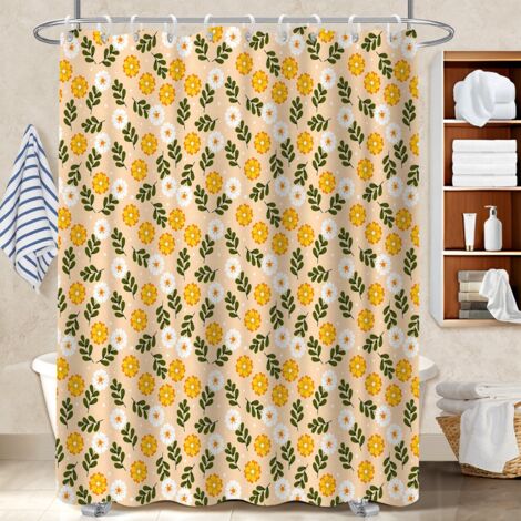 Rideau de douche imperméable en polyester 180x180 À œillets renforcés housse de baignoire pour accueillir l’été dans sa maison (1/5)