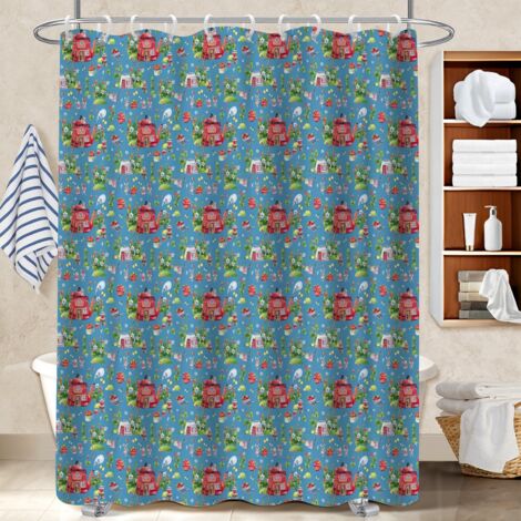 Voile de douche polyester 180x180 poids aux ourlets rideau étanche pour salle de bain avec baignoire (1/5)