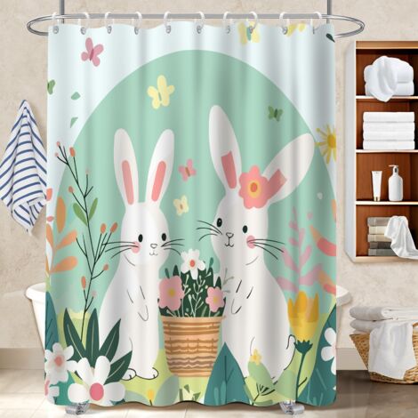 Rideau de bain imprimé polyester 180x180 léger cache baignoire pour personne à mobilité réduite (1/5)