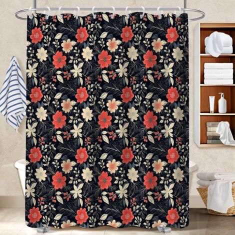 Kit rideau de douche en polyester 180x180 résistant bâche de douche pour mobi (1/5)