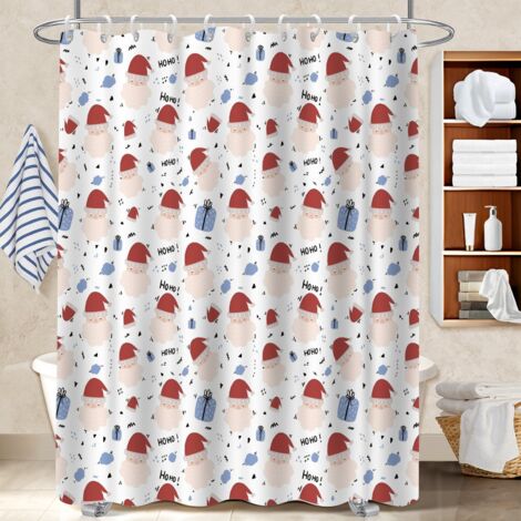 Rideau de douche en polyester 180x180 fluide rideau étanche pour salle de bain (1/5)