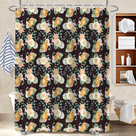 Voile de douche fluide en polyester 180x180 naturel séparation douche pour maison secondaire (1/5)