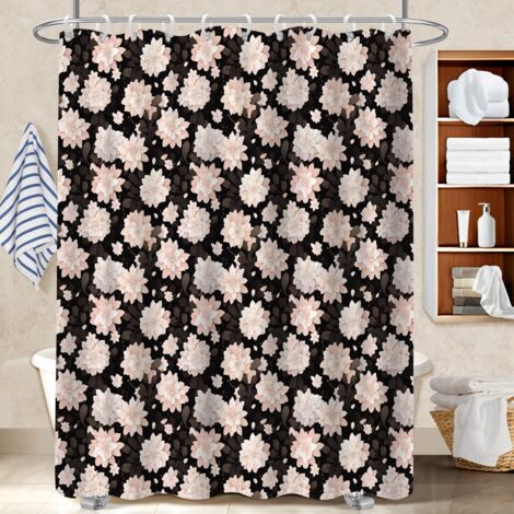 Rideau de bain imprimé polyester 180x180 pratique rideau étanche pour délimiter l’espace dans une salle de bain ouverte (1/5)