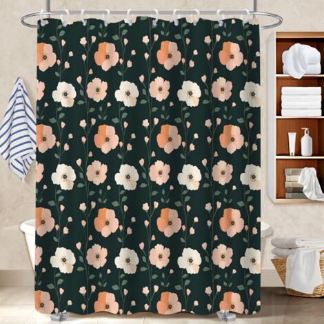 Kit rideau de douche en polyester 180x180 imperméable voile de douche pour une touche de gaieté et de couleur (1/5)