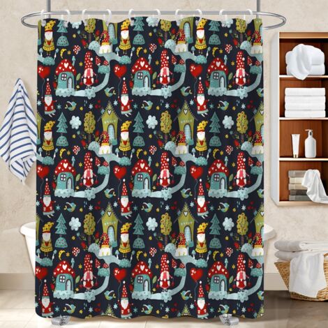 Voile de douche polyester 180x180 design protection douche pour salle de bain avec baignoire (1/5)
