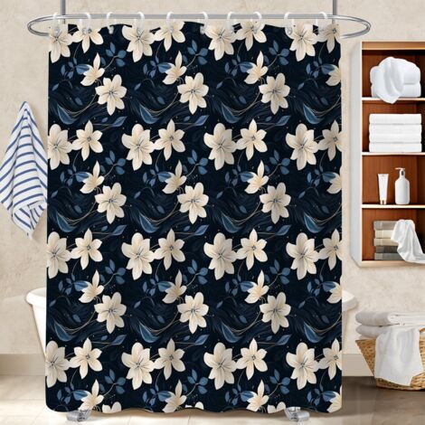 Rideau de bain imprimé polyester 180x180 Épais rideau étanche pour maison de campagne (1/5)