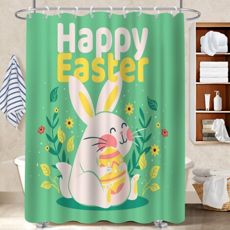 Rideau de bain imprimé polyester 180x180 souple voile de douche pour décoration salle de bain (1/5)