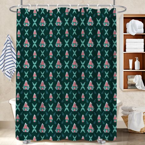 Rideau de bain imprimé polyester 180x180 tendance séparation douche pour maison secondaire (1/5)