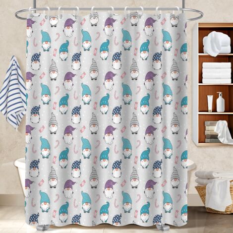 Kit rideau de douche en polyester 180x180 poids aux ourlets bâche de douche pour rafraîchir sa salle de bain (1/5)