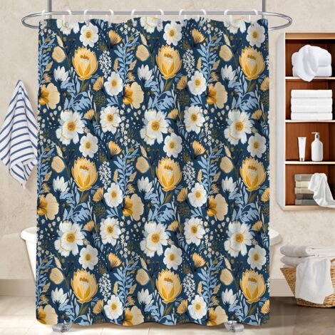 Rideau de douche 180x180 décoratif rideau étanche pour personne à mobilité réduite (1/5)