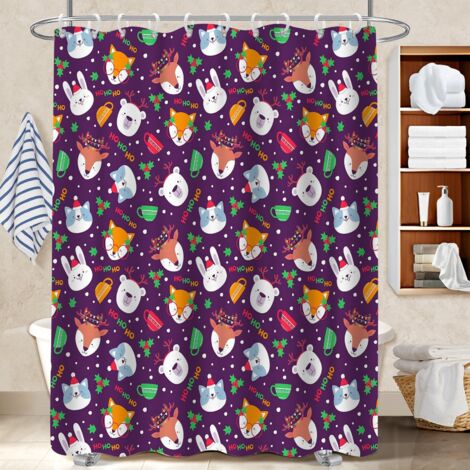 Voile de douche fluide en polyester 180x180 artistique voile de douche pour baignoire asymétrique (1/5)