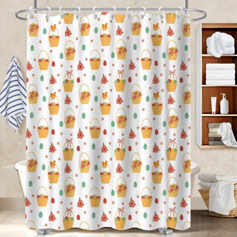 Rideau de douche en polyester 180x180 souple et fluide housse de baignoire pour salle d’eau sans fenêtre (1/5)