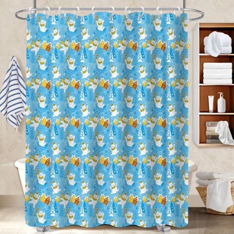 Rideau de douche imperméable en polyester 180x180 déco d‘intérieur rideau étanche pour offrir à noël ou un anniversaire (1/5)
