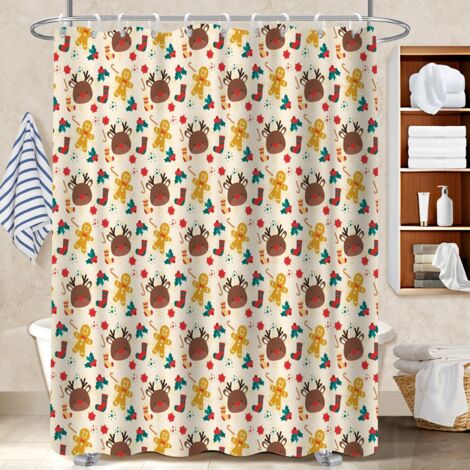 Kit rideau de douche en polyester 180x180 cocooning rideau séchage rapide pour éviter les moisissures dans une pièce humide (1/5)