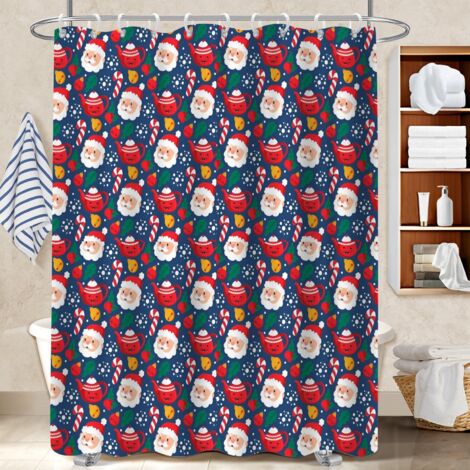 Rideau de douche imperméable en polyester 180x180 avec œillets rideau étanche pour cabine de douche (1/5)