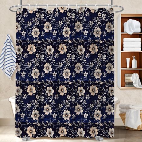 Rideau de douche tissu polyester 180x180 séchage rapide housse de baignoire pour salle de bain avec baignoire (1/5)
