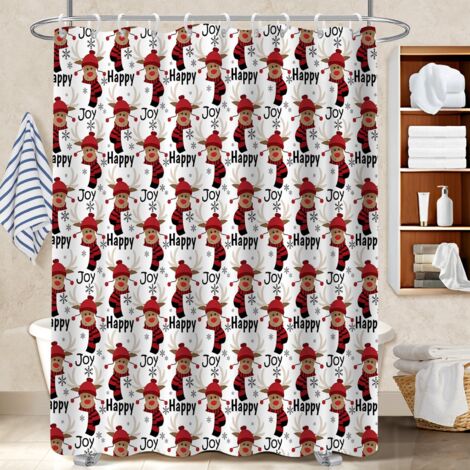 Rideau de douche imperméable en polyester 180x180 Élégant rideau séchage rapide pour dans une salle de bain design (1/5)