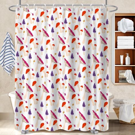Rideau douche imperméable polyester 180x180 dessin housse de baignoire pour personne allergique (1/5)
