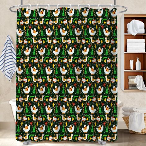 Rideau de douche imperméable en polyester 180x180 bordure lestée rideau étanche pour mur irrégulier (1/5)