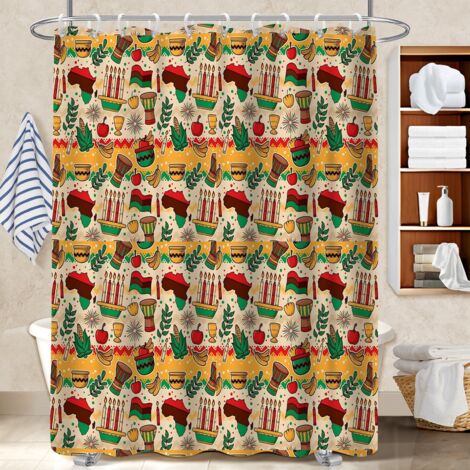 Voile de douche fluide en polyester 180x180 décoratif cache baignoire pour hôtel / airbnb (1/5)