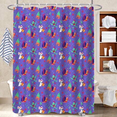 Rideau douche imperméable polyester 180x180 imperméable protection douche pour un printemps fleuri dans la salle de bain (1/5)