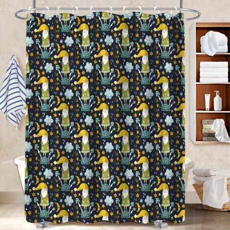 Voile de douche fluide en polyester 180x180 bordure lestée voile de douche pour salle de bain (1/5)