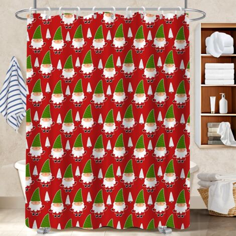 Rideau de douche imperméable en polyester 180x180 design housse de baignoire pour une déco d’hiver réconfortante (1/5)