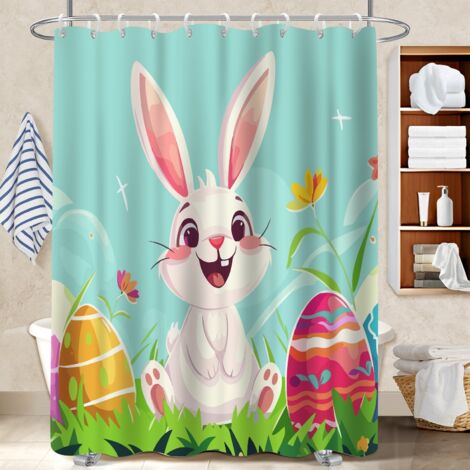 Rideau de bain en polyester 180x180 Évasion protection douche pour jeune couple emménageant (1/5)
