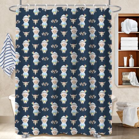 Kit rideau de douche en polyester 180x180 design cache baignoire pour éviter les moisissures dans une pièce humide (1/5)