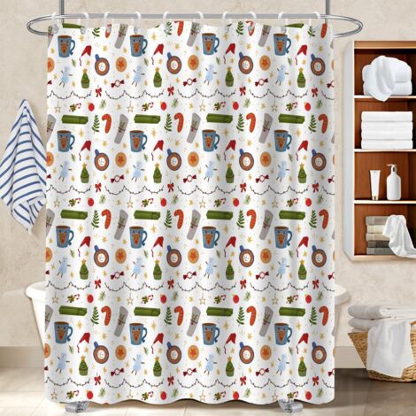 Kit rideau de douche en polyester 180x180 Évasion voile de douche pour un moment de détente absolue (1/5)