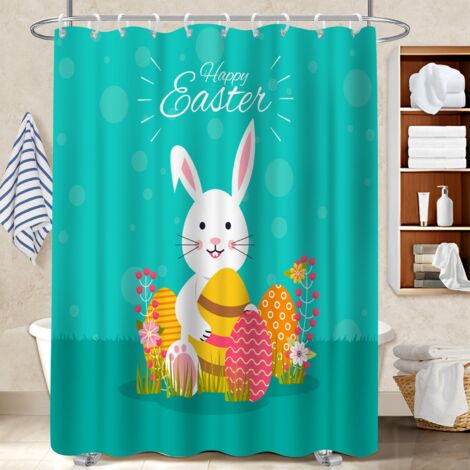 Voile de douche polyester 180x180 aéré voile de douche pour célibataire actif (1/5)