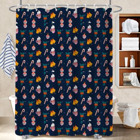 Rideau de douche 180x180 tissu respirant housse de baignoire pour idée cadeau pour pendaison de crémaillère (1/5)