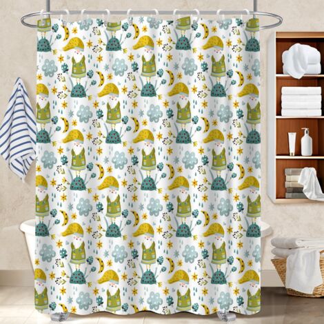 Rideau de douche imperméable en polyester 180x180 Étanche séparation douche pour salon de coiffure (1/5)