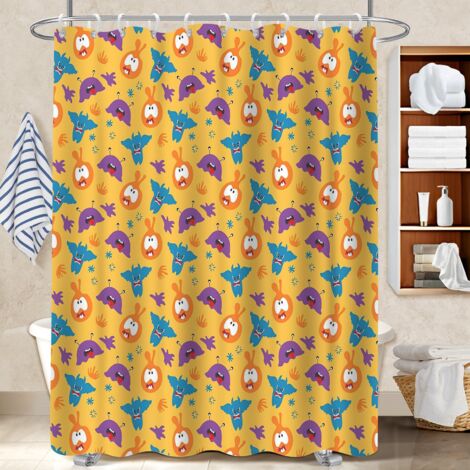 Voile de douche polyester 180x180 bordure lestée housse de baignoire pour avec accessoires assortis (1/5)
