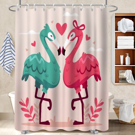 Ensemble rideau de douche polyester avec anneaux 180x180 avec anneaux séparation douche pour offrir à noël ou un anniversaire (1/5)