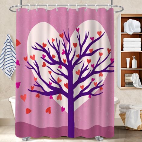 Voile de douche polyester 180x180 avec anneaux cache baignoire pour une touche de gaieté et de couleur (1/5)