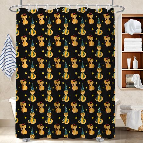 Rideau de douche imperméable en polyester 180x180 poids aux ourlets housse de baignoire pour dans une salle de bain design (1/5)