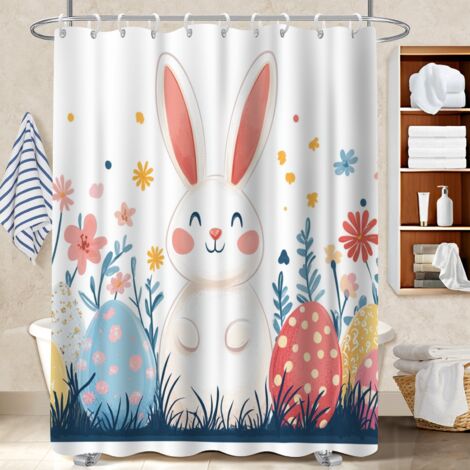 Kit rideau de douche en polyester 180x180 séchage rapide polyester pour salle de bain pour une déco unique (1/5)