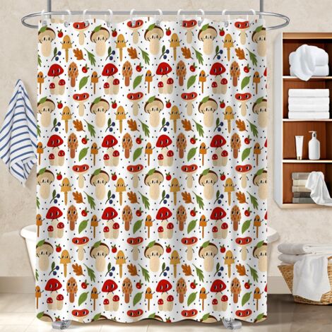Rideau douche imperméable polyester 180x180 décoratif housse de baignoire pour logement étudiant (1/5)