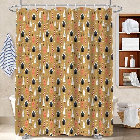 Rideau de douche imperméable en polyester 180x180 pratique polyester pour salle de bain pour un intérieur cosy et chaleureux (1/5)