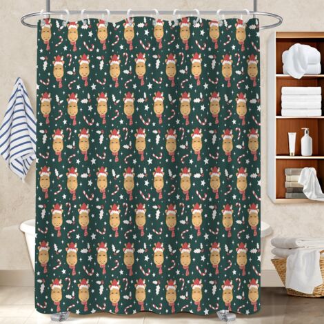 Voile de douche fluide en polyester 180x180 avec œillets protection douche pour maison de vacances au bord de la mer (1/5)