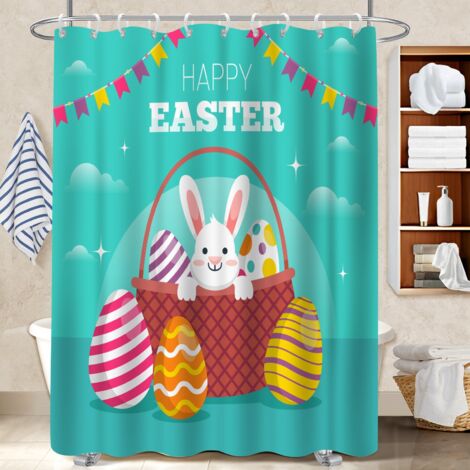 Voile de douche fluide en polyester 180x180 avec œillets housse de baignoire pour hôtel / airbnb (1/5)