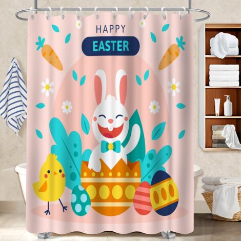 Ensemble rideau de douche polyester avec anneaux 180x180 cocooning rideau étanche pour éviter les moisissures dans une pièce humide (1/5)