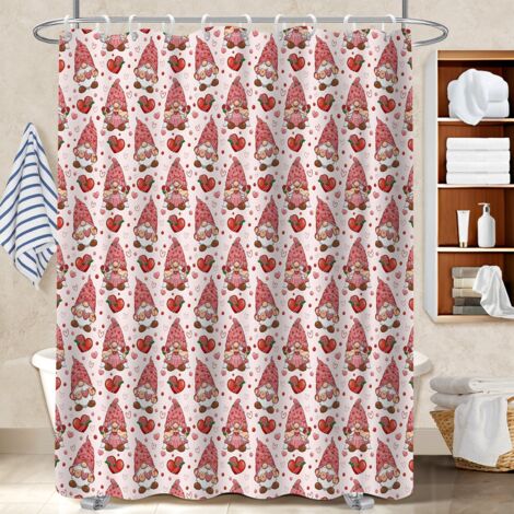 Rideau de douche en polyester 180x180 avec anneaux housse de baignoire pour personne à mobilité réduite (1/5)