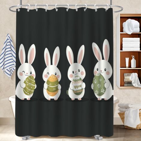 Rideau douche imperméable polyester 180x180 stylé rideau étanche pour idéal location saisonnière (1/5)